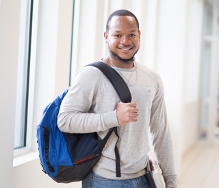 Photo of Berkeley College student in Paramus campus. mobile image