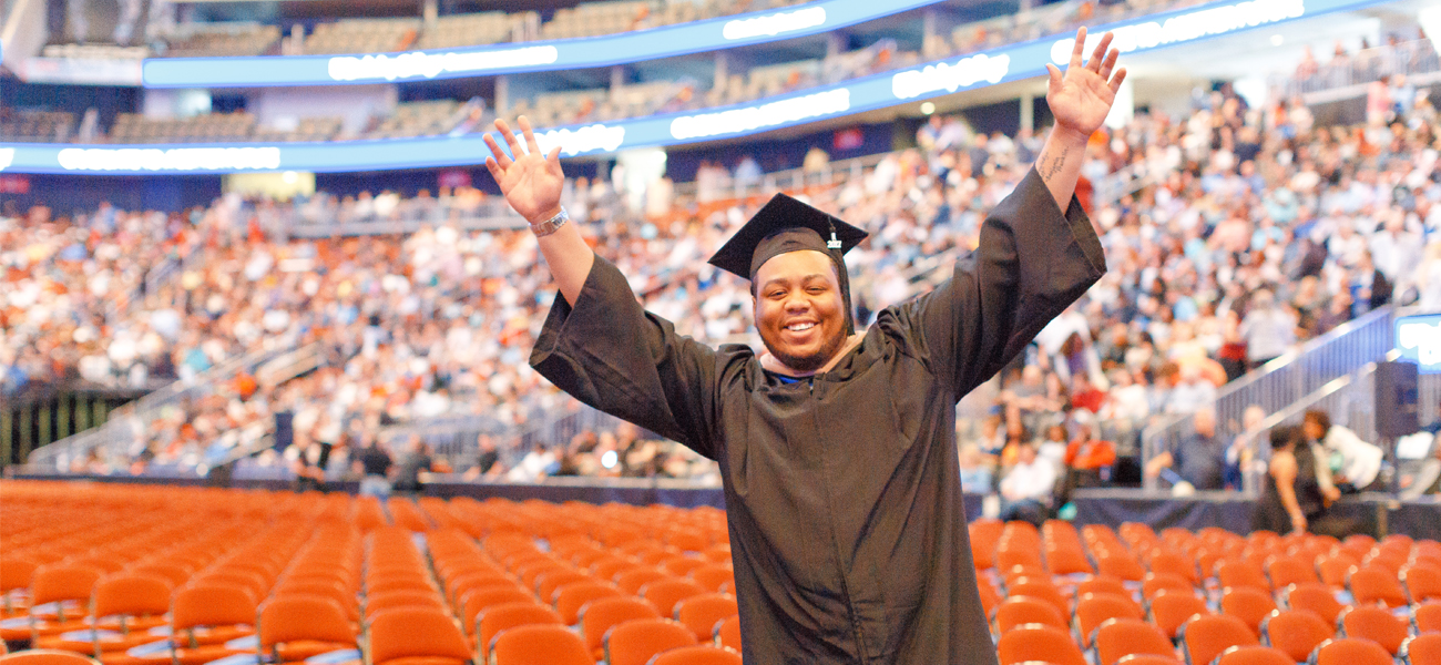 Amire Carter at Commencement