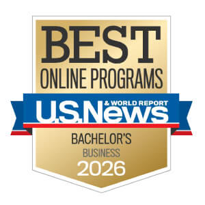 U.S. News and World Report logo for Best Online business Program 