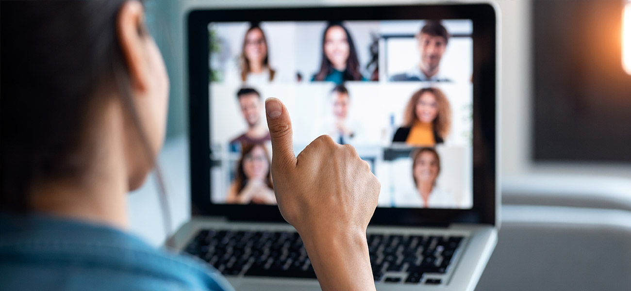 woman in a zoom meeting