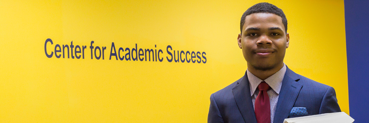 Male student in the Center for Academic Success