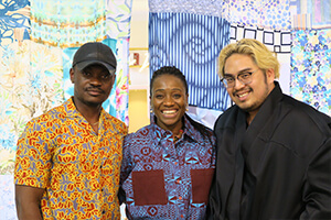 From left to right: Chuks Collins, Kibonen Nfi, and Bach Mai