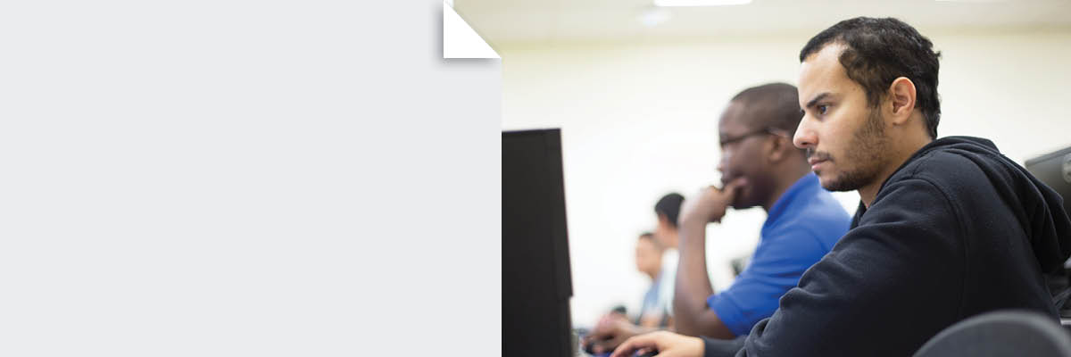 Male student at computer