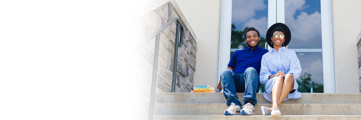 Students sitting outside