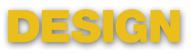 Yellow letters spelling design