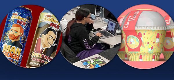 graphic design students in classroom