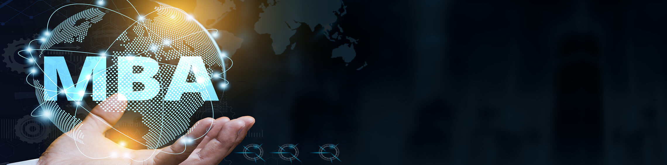 a hand with the words MBA Master of Business Administration degree