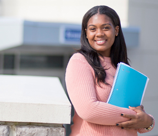 Photo of Berkeley College student at Woodland Park campus. mobile image