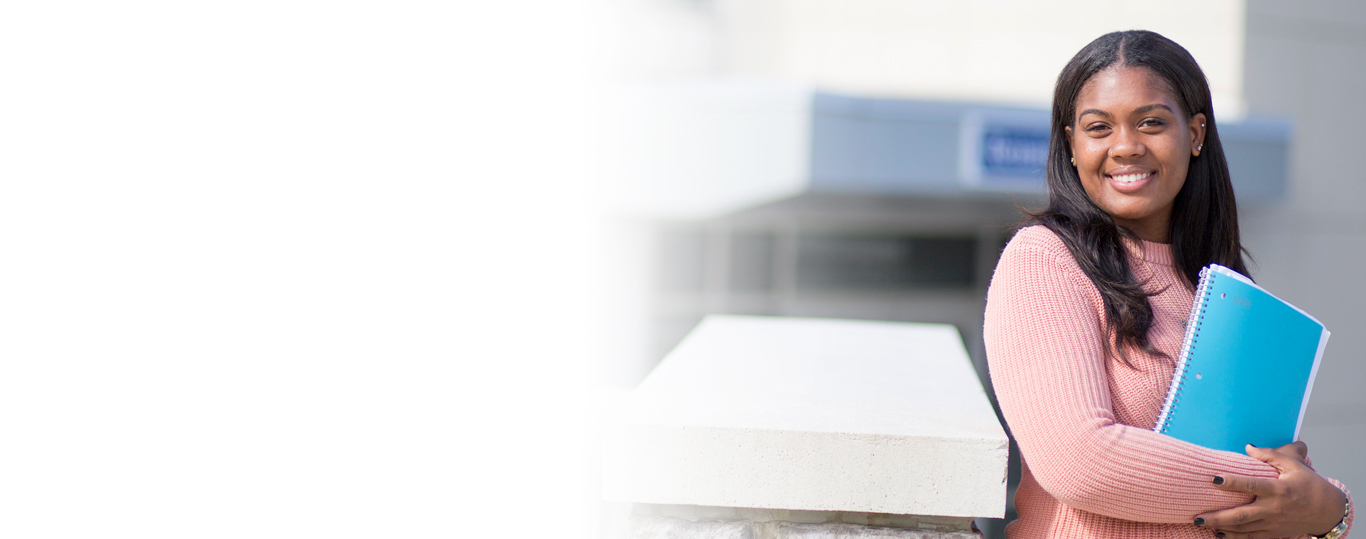 Photo of Berkeley College student at Woodland Park campus.