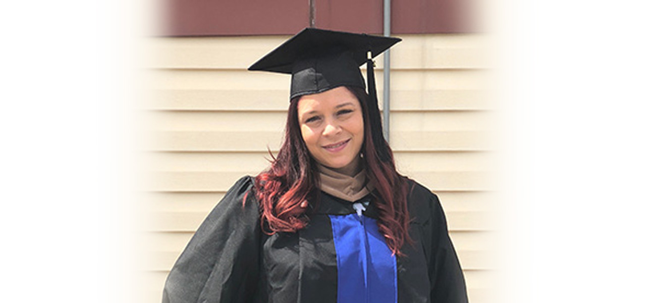 Ruth Shaver in cap and gown