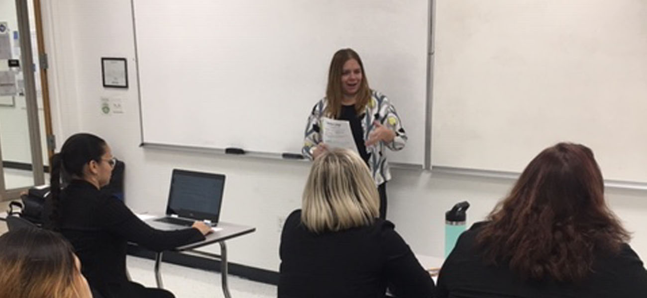 Ruth Shaver teaching in classroom