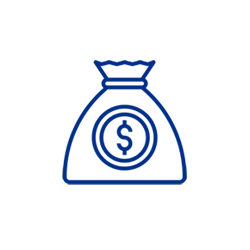 A money bag icon with a dollar sign, symbolizing wealth and currency.
