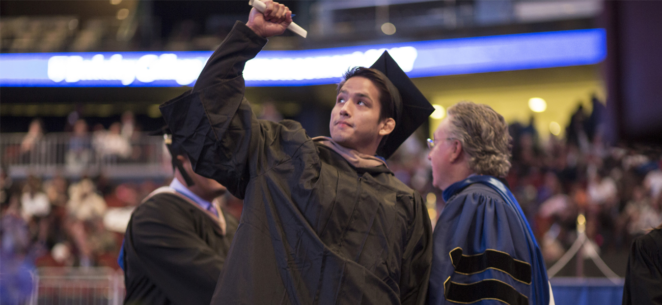 Male student at Commencement
