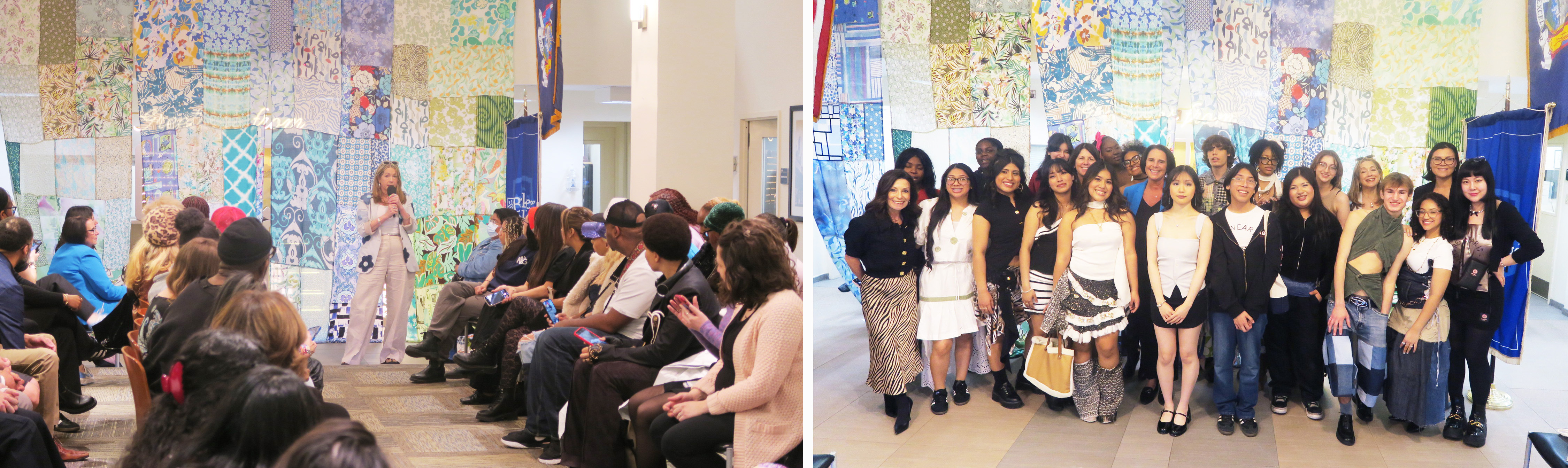 Andrea Kennedy speaks during the circular fashion show