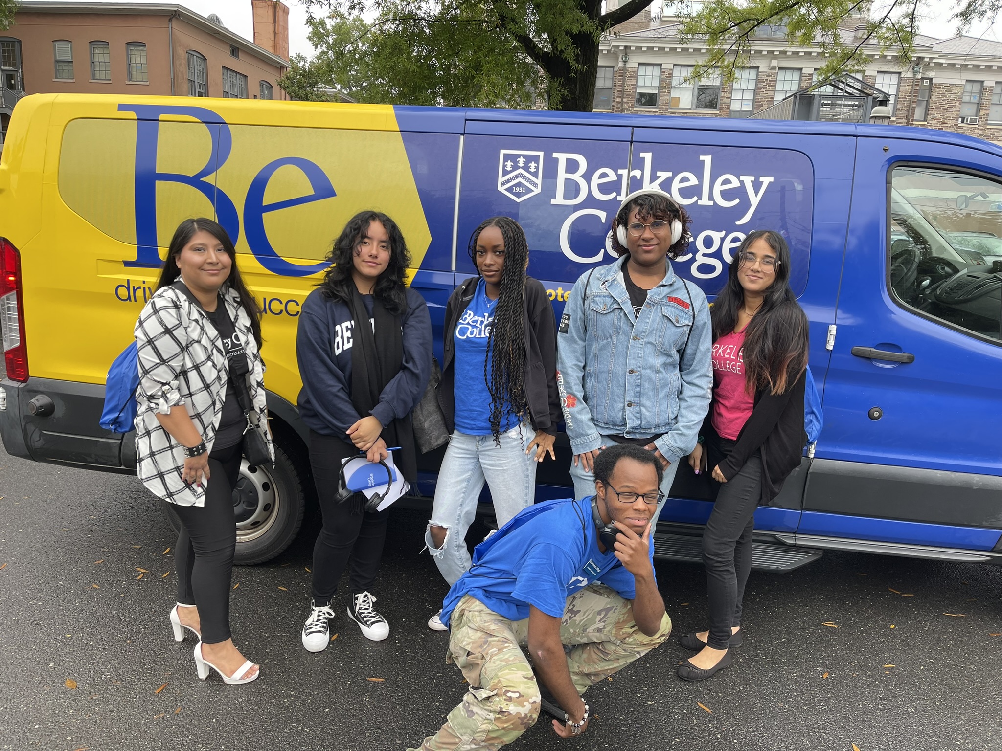 Photo Caption (L to R): Berkeley College students Evelyn Alvarez, Monserrat “Monse” Miranda, Mary Dixon, Jimil Smith, and Monica Suero, and Aarti Patel, Associate, Office of Government Relations, Berkeley College, arrive at the ALL IN to Vote New Jersey Votes Campus Summit in September 2024 at Princeton University. Miranda was among 232 students named to the 2025 ALL IN Student Voting Honor Roll, recognizing college students nationwide who do outstanding work to advance nonpartisan democratic engagement on campus.
